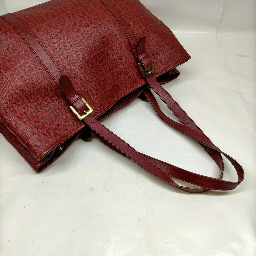 AUTHENTIC Fendi Tote Bag Red PVC